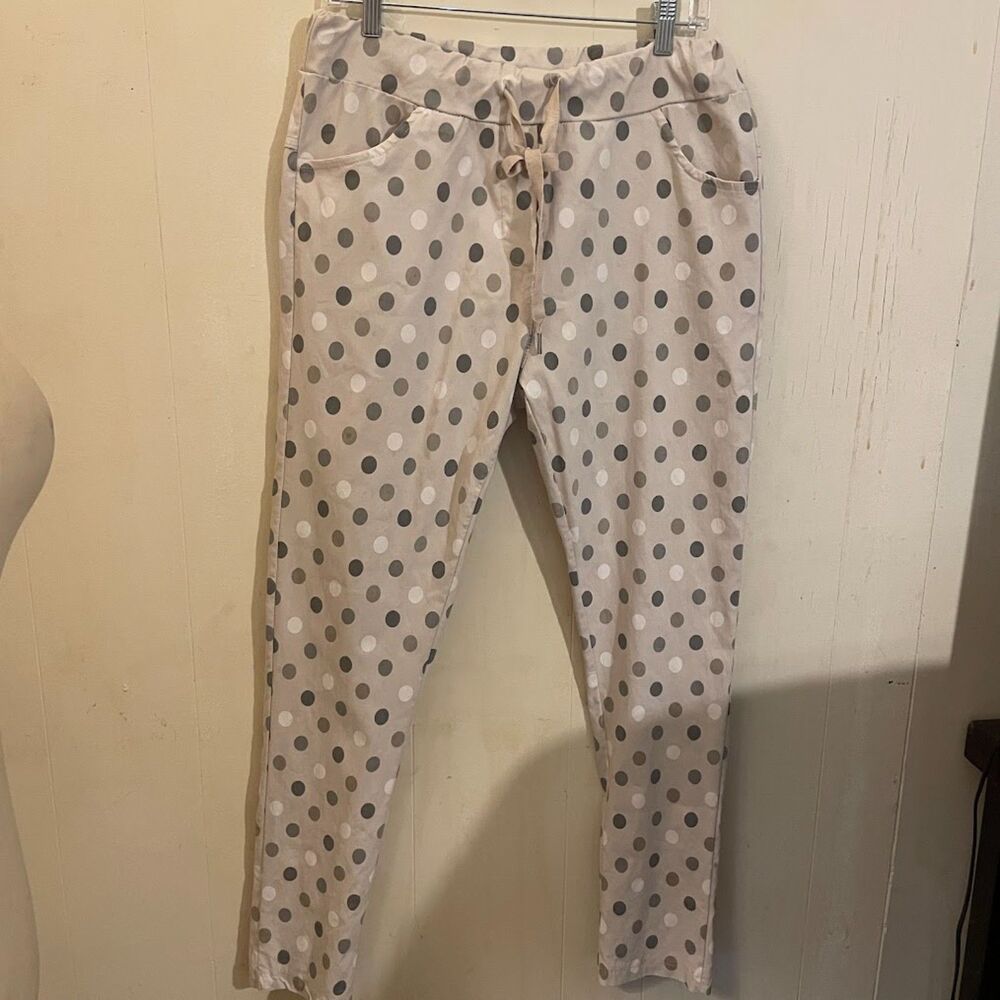 MARISIMA Polka Dot JOGGERS Pants One Size Made In Italy